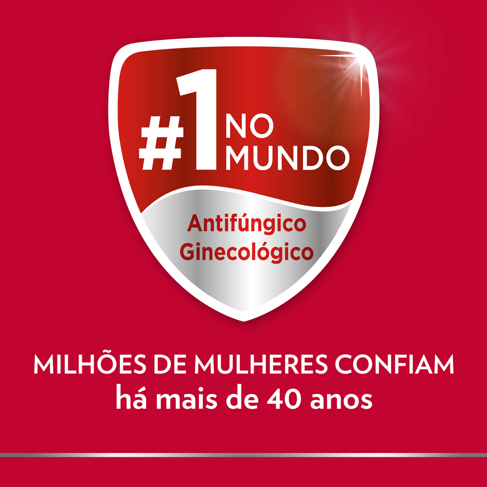 : Ícone Canesten: #1 Marca mais vendida no mundo para o tratamento da candidíase, com a seguinte descrição abaixo: Produto de confiança para milhões de mulheres há mais de 40 anos  